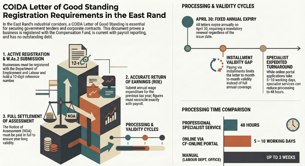 COIDA Letter of Good Standing Registration Requirements in the East Rand