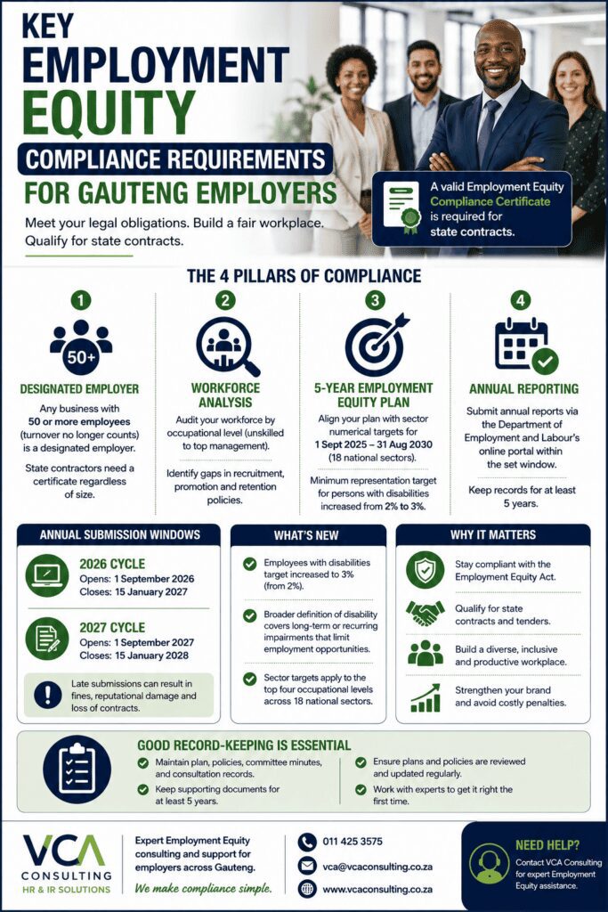 Key Employment Equity Compliance Requirements for Gauteng Employers