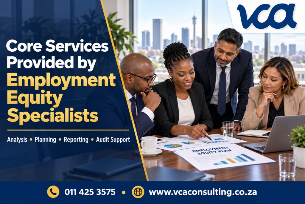 Core Services Provided by Employment Equity Specialists in Gauteng, VCA Consulting